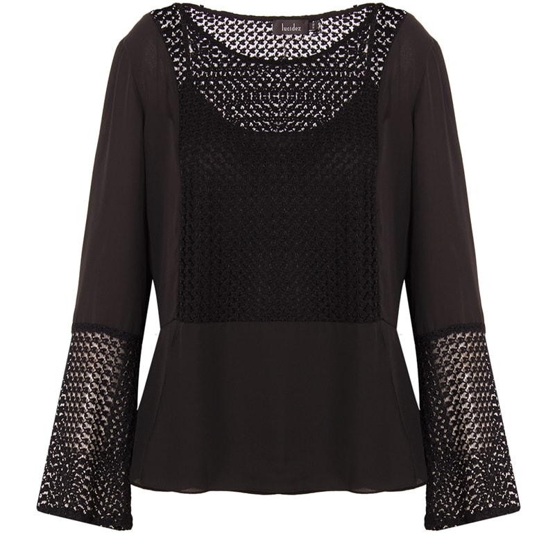LUCIDEZ - BATA RENDA CHIFFON RECORTES ARLENE - PRETO