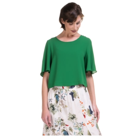 LUCIDEZ - BLUSA CROPPED CREPE BOTÕES COSTAS - MENTA