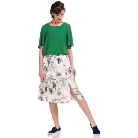 LUCIDEZ - BLUSA CROPPED CREPE BOTÕES COSTAS - MENTA