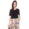 LUCIDEZ - BLUSA DETALHE PONTO AJOUR MANGA E DECOTE - ROYAL