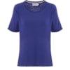 LUCIDEZ - BLUSA DETALHE PONTO AJOUR MANGA E DECOTE - ROYAL