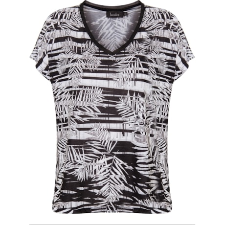 LUCIDEZ - BLUSA ESTAMPA FOLHAGEM/LISTRAS DEC. V UDINE - P&B