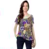 LUCIDEZ - BLUSA ESTAMPADA COM AMARRAÇÃO LATERAL - MARINHO