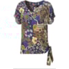 LUCIDEZ - BLUSA ESTAMPADA COM AMARRAÇÃO LATERAL - MARINHO