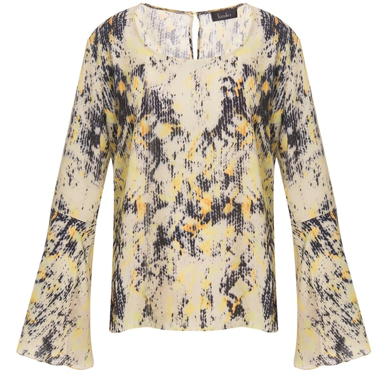 LUCIDEZ - BLUSA FABIANA MANGA SINO CORROSÃO - AMARELO