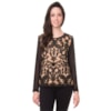 LUCIDEZ - BLUSA FIRMINA FRENTE TULE BORDADO ABERTA ATRAS - PRETO