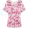 LUCIDEZ - BLUSA FRENTE ESTAMPADA RECORTE TRANSPARENTE - ROSA