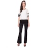LUCIDEZ - BLUSA GEORGIA RECORTES DECOTE VELUDO MANGA ESTAMPADA - PRETO