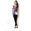 LUCIDEZ - BLUSA MALHA C/CETIM ART M/C - CINZA