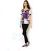 LUCIDEZ - BLUSA MALHA C/CETIM ART M/C - CINZA
