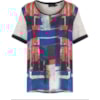 LUCIDEZ - BLUSA MALHA C/CETIM ART M/C - CINZA