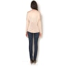 LUCIDEZ - BLUSA MALHA C/ CETIM BORD. OMBRO M3/4 - AREIA