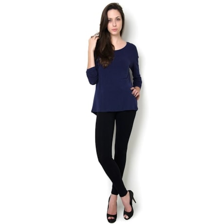 LUCIDEZ - BLUSA MALHA DE LÃ NÓ COSTAS M/L - MARINHO LUCIDEZ - BLUSA MALHA DE LÃ NÓ COSTAS M/L - MARINHO