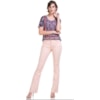 LUCIDEZ - BLUSA MALHA ESTAMPA FLORAL LISTRAS - MARINHO