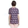 LUCIDEZ - BLUSA MALHA ESTAMPA FLORAL LISTRAS - MARINHO