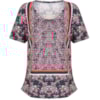 LUCIDEZ - BLUSA MALHA ESTAMPA FLORAL LISTRAS - MARINHO