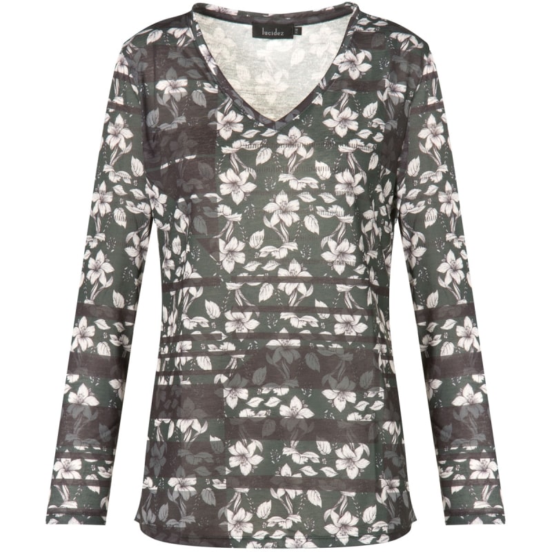 LUCIDEZ - BLUSA MALHA FLORA DECOTE V LUCIANA - VERDE
