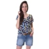 LUCIDEZ - BLUSA MALHA FLORAL RISCOS CAMERON - PRETO
