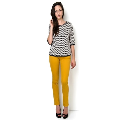 LUCIDEZ - BLUSA MALHA JAQUARD M 3/4 LUCIEN - P&B