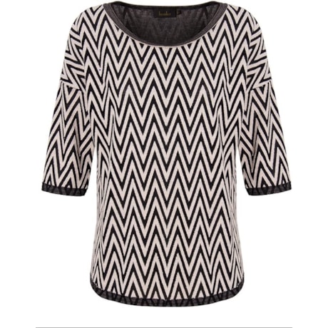 LUCIDEZ - BLUSA MALHA JAQUARD M 3/4 LUCIEN - P&B