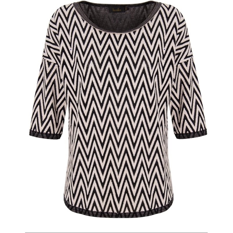 LUCIDEZ - BLUSA MALHA JAQUARD M 3/4 LUCIEN - P&B