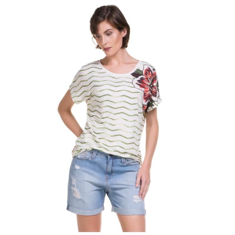 LUCIDEZ - BLUSA RAGLÃ ESTAMPA FLOWER - CRU