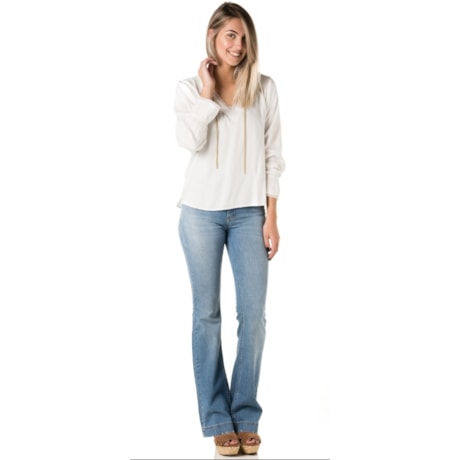 LUCIDEZ - BLUSA VISCOSE DECOTE CORRENTE - OFF WHITE