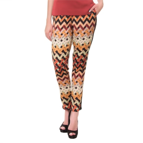 LUCIDEZ - CALÇA ESTEFÂNIA JOGGER ESTAMPA ZIG ZAG - TELHA