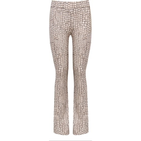 LUCIDEZ - CALÇA FLARE NEOPRENE QUADRAS - AREIA