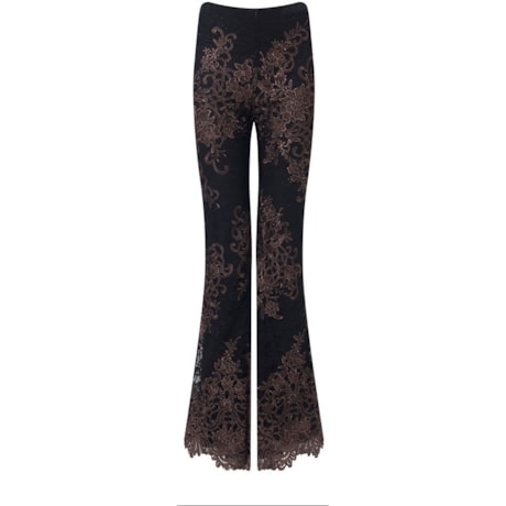 LUCIDEZ - CALÇA FLARE RENDA METALIZADA - PRETO LUCIDEZ - CALÇA FLARE RENDA METALIZADA - PRETO