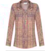 LUCIDEZ - CAMISA VISCOSE ESTAMP. COSMOS - LARANJA