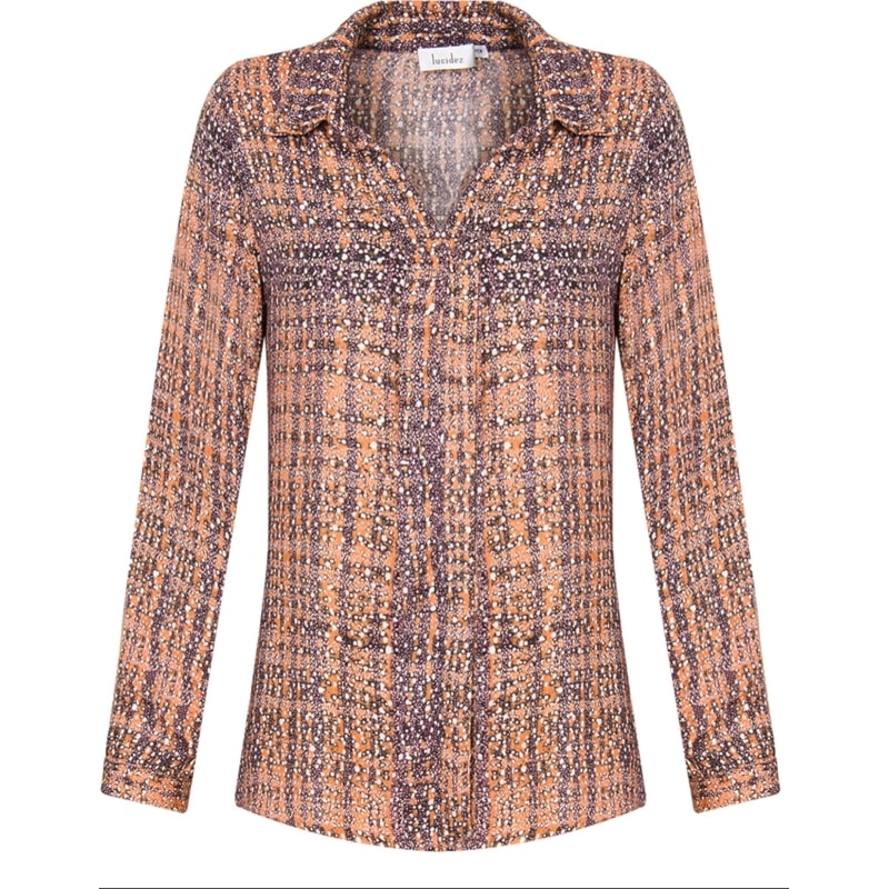 LUCIDEZ - CAMISA VISCOSE ESTAMP. COSMOS - LARANJA