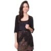 LUCIDEZ - CASACO LISSANDRA TRICOT TRABALHADO MANGA 3/4 - PRETO