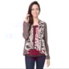 LUCIDEZ - CASACO LUARA TRICOT FRENTE ESTAMPADA - BERINJELA