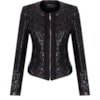 LUCIDEZ - JAQUETA RENDA COM COURO M/L - PRETO