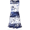 LUCIDEZ - VESTIDO ALBENE ESTAMPADO RECORTES AMÉRICA - MARINHO