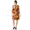 LUCIDEZ - VESTIDO ESTAMPA HANDMADE BABADO BARRA - TELHA