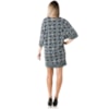 LUCIDEZ - VESTIDO JERSEY ESTAMPA ARABESCOS MANGA KIMONO - MARINHO