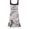 LUCIDEZ - VESTIDO MALHA ESTAMPA FOLHAGEM - P&B