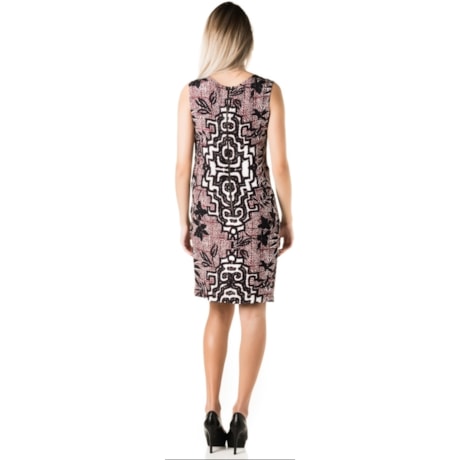 LUCIDEZ - VESTIDO TUBO ÉTNICO LÚCIA - PRETO
