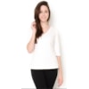 LZ KLUB - BLUSA MALHA JACQUARD DEC. V M3/4 - OFF WHITE