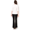 LZ KLUB - BLUSA MALHA JACQUARD DEC. V M3/4 - OFF WHITE