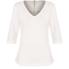 LZ KLUB - BLUSA MALHA JACQUARD DEC. V M3/4 - OFF WHITE