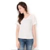 LZ KLUB - BLUSA TOQUE DE SEDA PALA LAISE DEC. V M/C - OFF WHITE LZ KLUB - BLUSA TOQUE DE SEDA PALA LAISE DEC. V M/C - OFF WHITE
