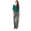 LZKLUB - CALÇA ALFAIATARIA EM CREPE ESTAMPADO BOLSO FACA - VERDE