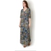 LZKLUB - VESTIDO LONGO EM CREPE ESTAMPADO - VERDE