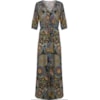 LZKLUB - VESTIDO LONGO EM CREPE ESTAMPADO - VERDE