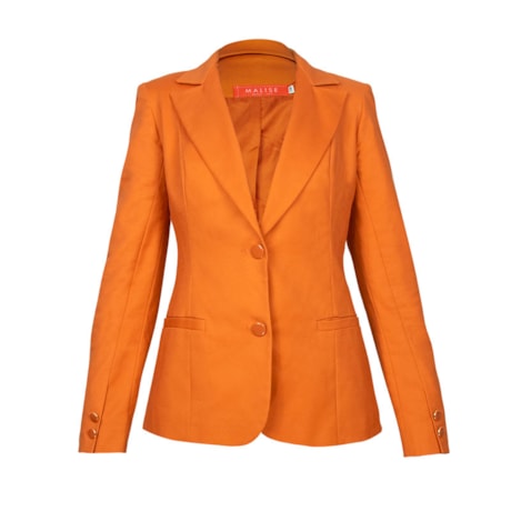 MALISE - BLAZER ALFAIATARIA CLÁSSICO ALGODÃO OCRE