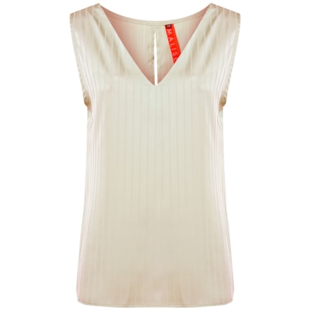 MALISE - BLUSA REGATA DE CETIM LISA AREIA MALISE - BLUSA REGATA DE CETIM LISA AREIA