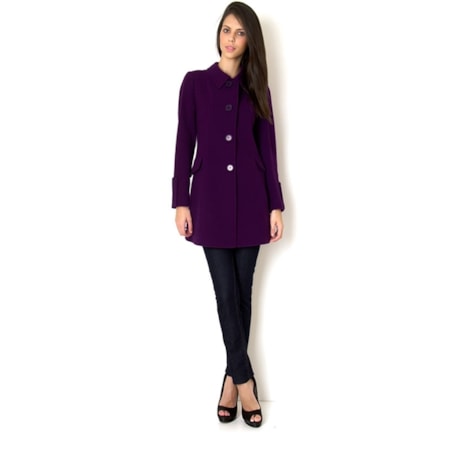 MALISE - CASACO 7/8 CASH. EVASÊ 4/BOTÕES LAPELA BOLSO - ROXO MALISE - CASACO 7/8 CASH. EVASÊ 4/BOTÕES LAPELA BOLSO - ROXO